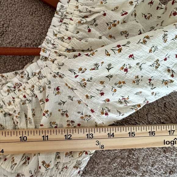 Princess Polly Smocked Floral Puff Sleeve Crop Top Cottagecore Peasant XS - Picture 7 of 9